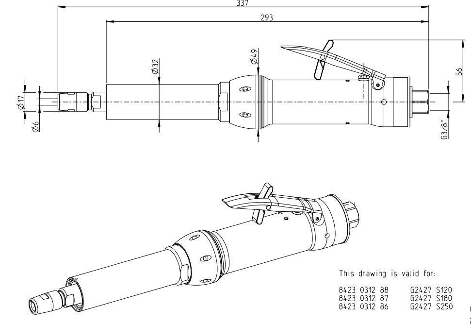 Atlas阿特拉斯G2427-S120气动刻磨机结构图 Atlas阿特拉斯G2427-S120气动刻磨机结构图